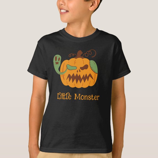 Jack-o'-Lantern & Bones Spooky Halloween T Shirt (Framsida)