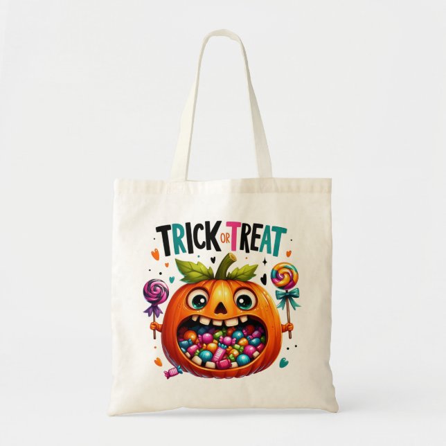 Jack-o'-Lantern Bus eller godis Bag Tygkasse (Framsidan)