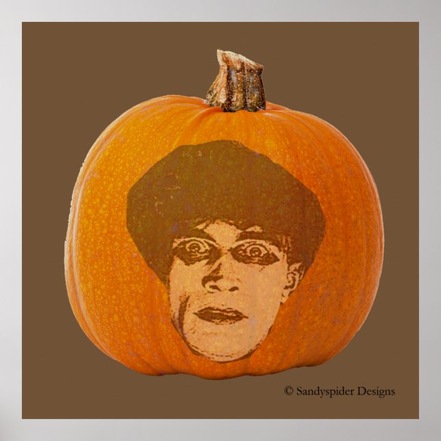 Jack o' Lantern Caligari Face, Halloween Pumpkin Poster (Framsidan)