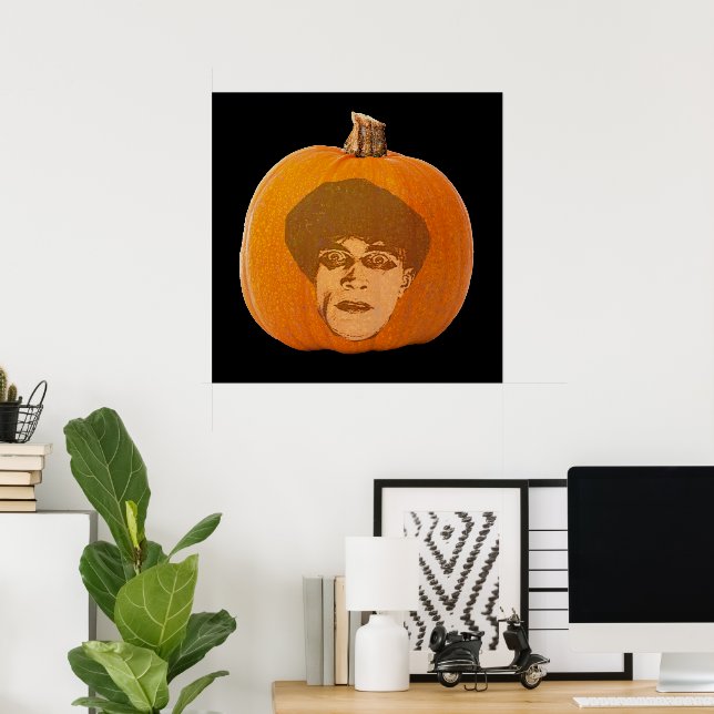 Jack o' Lantern Caligari Face, Halloween Pumpkin Poster (Hemmakontoret)