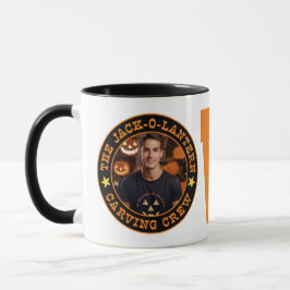 Jack-O-Lantern Carving Crew Photo Monogram Mugg