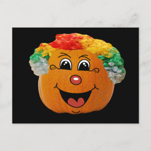 Jack o' Lantern Clown Ansikte, Halloween Pumpa Vykort