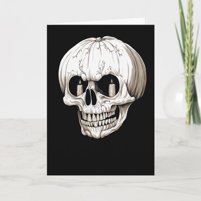 Jack o lantern Cranium Halloween Gothic Helgkort (Framsida)