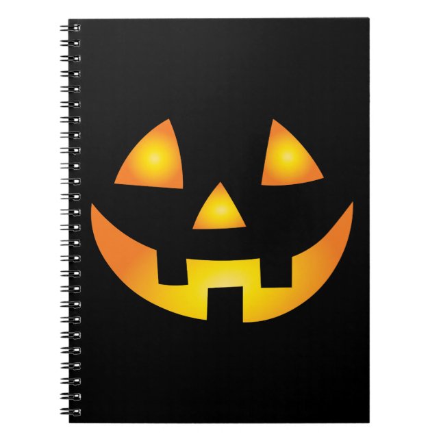 Jack o lantern Creepy Pumpkin Ansikte Halloween Anteckningsbok (Framsidan)