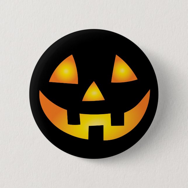 Jack o lantern Creepy Pumpkin Ansikte Halloween Knapp (Framsida)