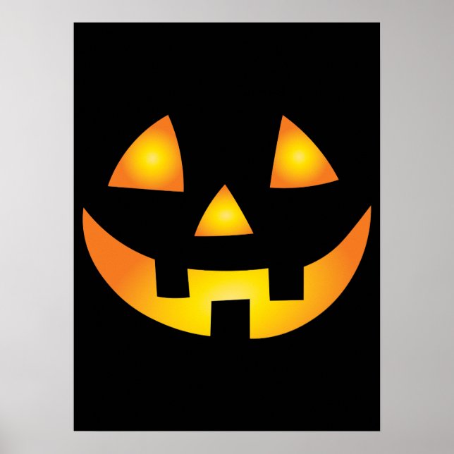 Jack o lantern Creepy Pumpkin Ansikte Halloween Poster (Framsidan)