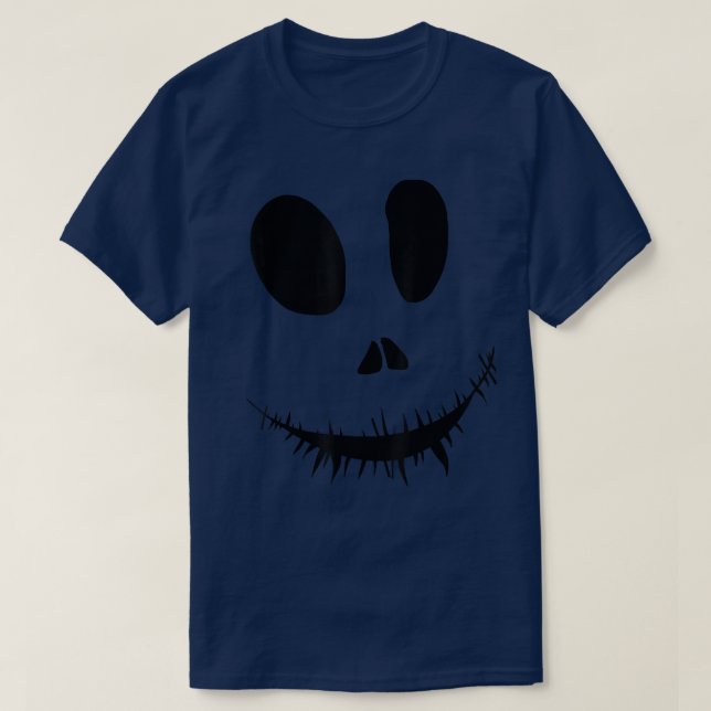 Jack-O-Lantern Creepy Pumpkin Monster Ansikte Hall T Shirt (Design framsida)