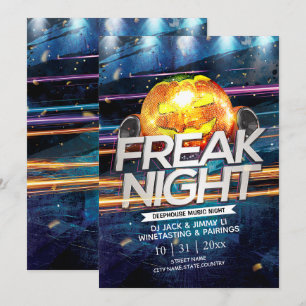 Jack-O-Lantern Disco Boll Freak Night Halloween Inbjudningar