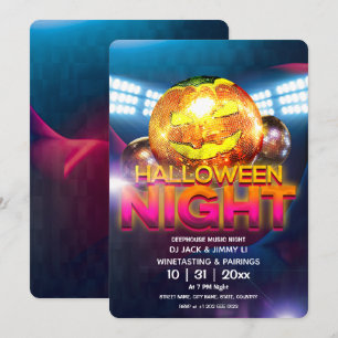 Jack O Lantern Disco Boll Halloweenfest Inbjudningar