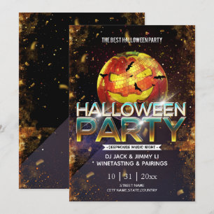 Jack-O-Lantern Disco Boll Vuxen Halloween fest Inbjudningar