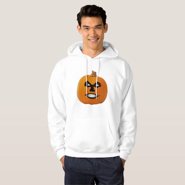 Jack o' Lantern Elak Ansikte, Halloween Pumpa Munkjacka (Hel framsida)