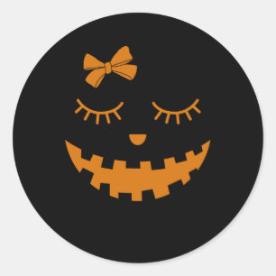 Jack o lantern Eyelash Pumpkin Ansikte Halloween G Runt Klistermärke