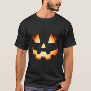 Jack o lantern Eyelash Pumpkin Ansikte Halloween T Shirt