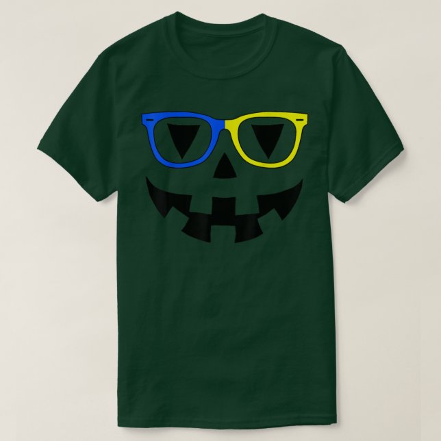 Jack O Lantern Face Glasses Sunglasses Pumpkin Hal T Shirt (Design framsida)