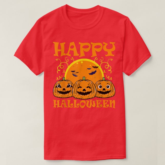 Jack O Lantern Face Happy Halloween Pumpkins Men W T Shirt (Design framsida)
