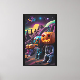 Jack-o-Lantern Familje Rastplats Canvastryck
