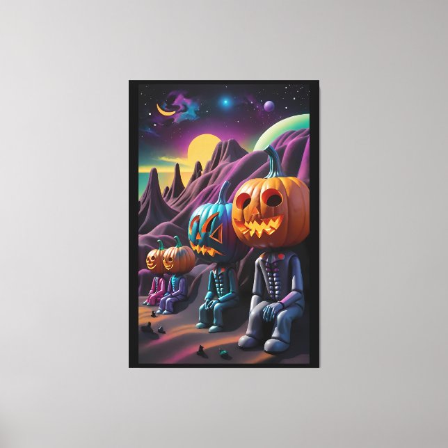 Jack-o-Lantern Familje Rastplats Canvastryck (Framsida)