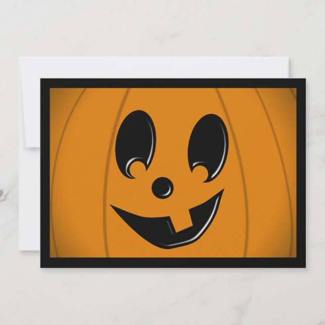 Jack-O-Lantern, Fånig Ansikte med ett streck Inbjudningar (Framsida)