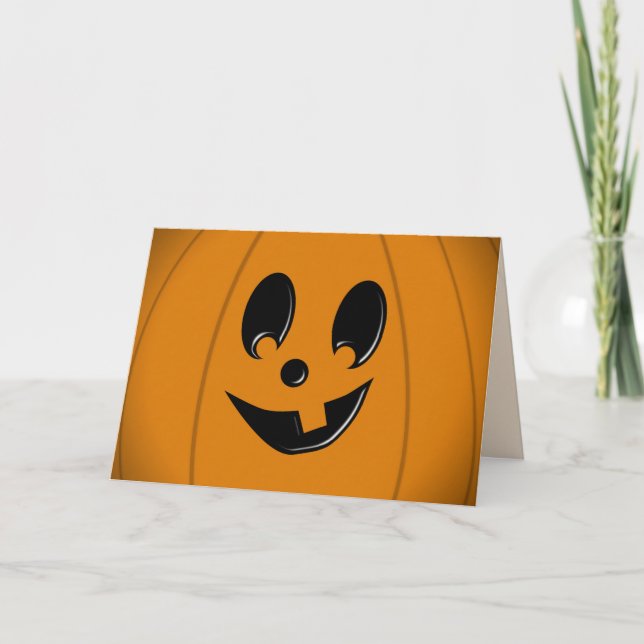 Jack-O-Lantern Fånig Ansikte med tandhalloween-kor Kort (Framsida)