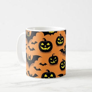 Jack-O'-Lantern & Fladdermöss Halloween Kaffemugg