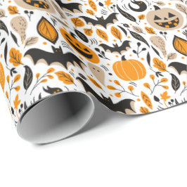 Jack o lantern fladdermus spöken hösthalloween presentpapper