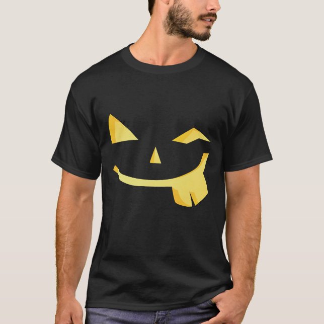 Jack o lantern Funny Ansikte Halloween Shirt Tee Shirt (Framsida)
