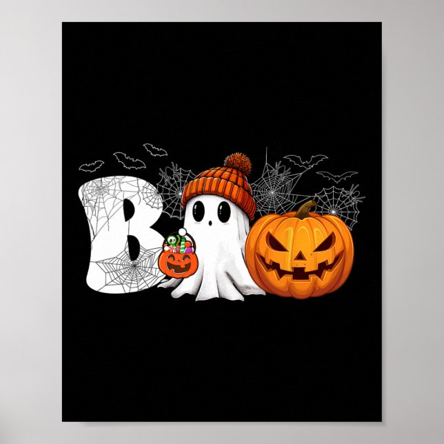 Jack o lantern Ghost Boo Halloween Costumes Boy Gi Poster (Framsidan)