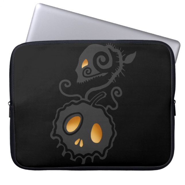 Jack o lantern Glowing Skull Vine Laptop Fodral (Framsidan)