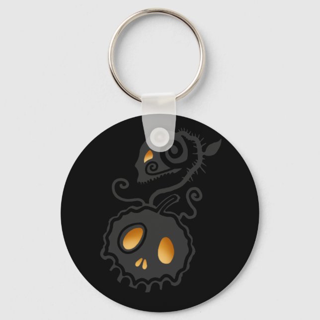 Jack o lantern Glowing Skull Vine Nyckelring (Framsida)