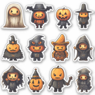 Jack-O-Lantern Goblins Halloween Stickers Klistermärken