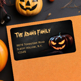Jack-O-Lantern Halloween-adressetikett Adressetikett