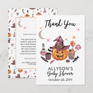 Jack-O-Lantern Halloween Baby Shower Tack Kort