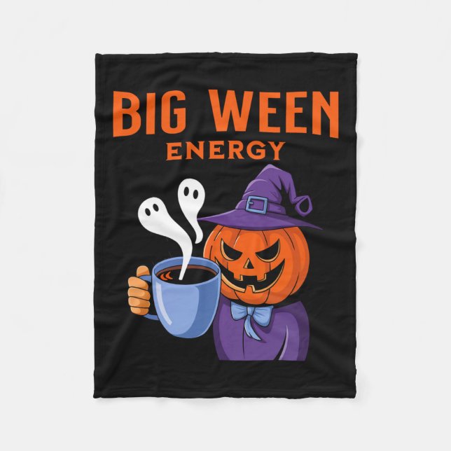 Jack-o-lantern Halloween Big Ween Energy for Kaffe Fleecefilt (Framsidan)