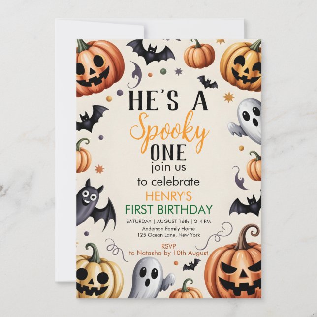 Jack-O-Lantern Halloween Birthday Invitation Custu Inbjudningar (Framsida)