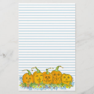 Jack-O-Lantern Halloween Blue Lining Brevpapper