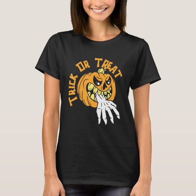 Jack o lantern Halloween Costume Pumpkin Trick ell T Shirt (Framsida)