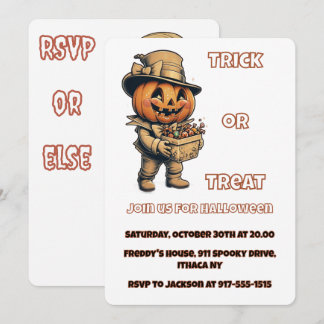 Jack o lantern Halloween fest Inbjudningar