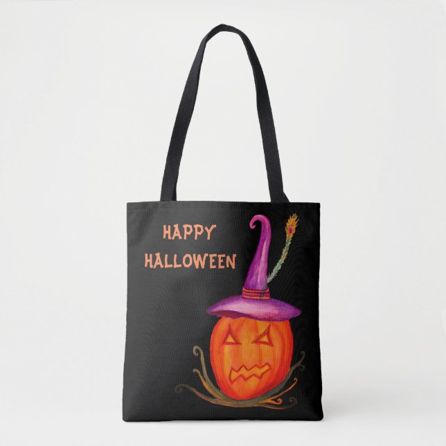 Jack o Lantern Halloween-handväskor Tygkasse (Framsida)