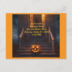 Jack-o-Lantern Halloween-inbjudan Inbjudan Vykort
