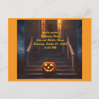 Jack-o-Lantern Halloween-inbjudan Inbjudan Vykort