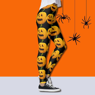 Jack-O-Lantern Halloween Leggings Pumpkin Byxor