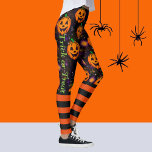 Jack-O-Lantern Halloween Leggings Pumpkin Byxor<br><div class="desc">Över pumpor. Happy halloween!</div>