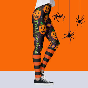 Jack-O-Lantern Halloween Leggings Pumpkin Byxor
