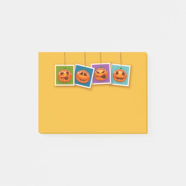 Jack-O-Lantern Halloween Post-it Notes Block (Framsida)