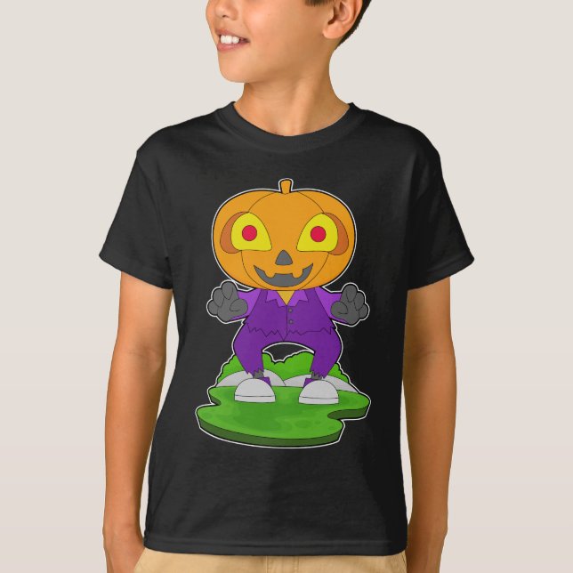 Jack O Lantern Halloween-pumpa T Shirt (Framsida)