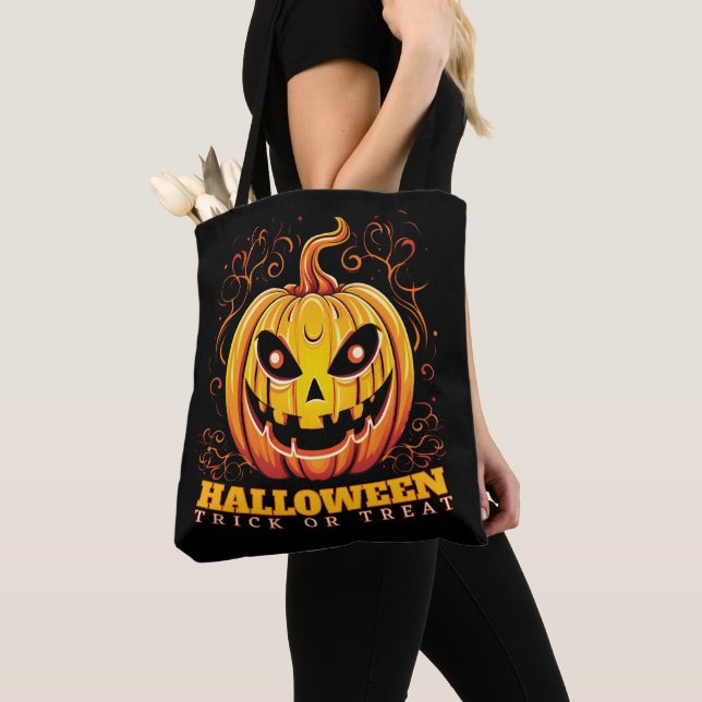 Jack-O-Lantern Halloween-pumpa  Tygkasse (Närbild)