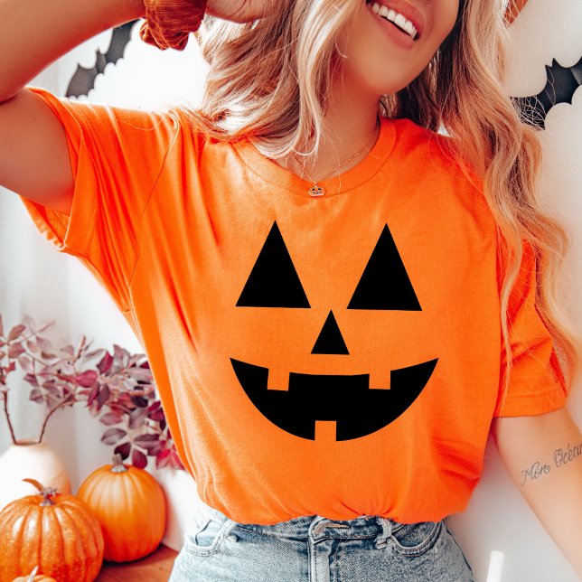 Jack-O-Lantern Halloween Pumpkin Ansikte T Shirt (Jack-O-Lantern Halloween Pumpkin Face T-Shirt)