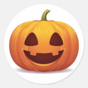 jack-o-lantern Halloween Pumpkin Classic Sticker Runt Klistermärke