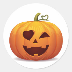 jack-o-lantern Halloween Pumpkin Classic Sticker Runt Klistermärke