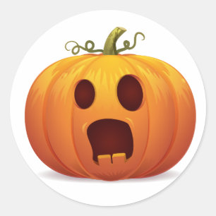 jack-o-lantern Halloween Pumpkin Classic Sticker Runt Klistermärke